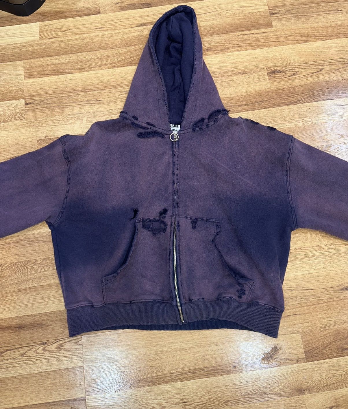 Vale Vale Forever Washed Distressed Zip Up Hoodie Size US S / EU 44-46 / 1 - 1 Thumbnail