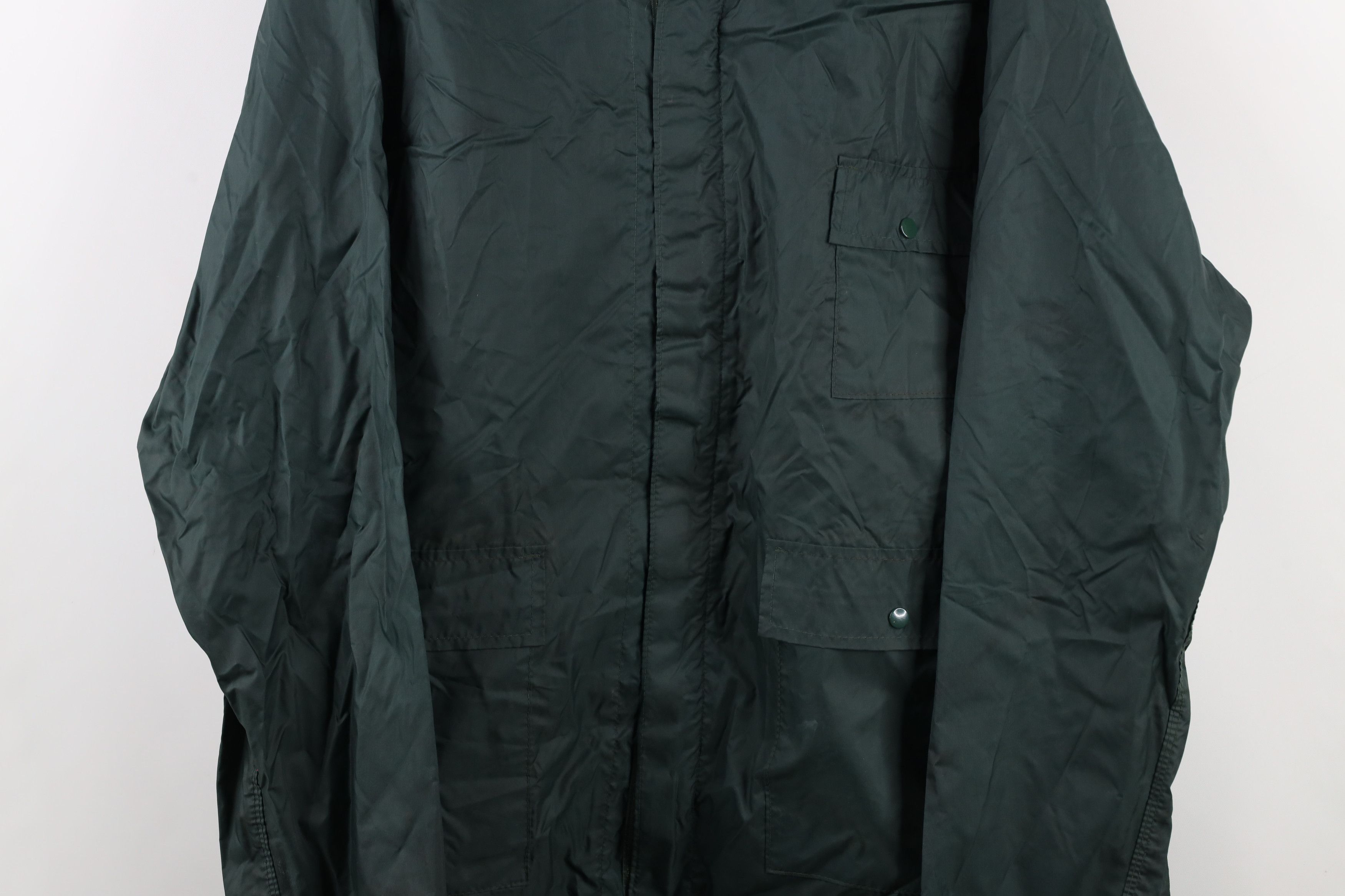 Vintage Vintage 90s Streetwear Hooded Rain Windbreaker Jacket Green Size US XL / EU 56 / 4 - 3 Thumbnail