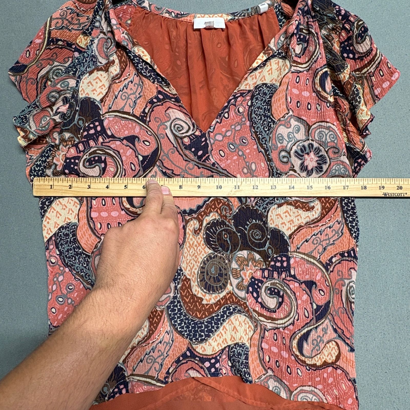 A.L.C. A.L.C. June Silk Ruffle Sleeve Top Paisley Multicolor Size 6 Size M / US 6-8 / IT 42-44 - 10 Thumbnail