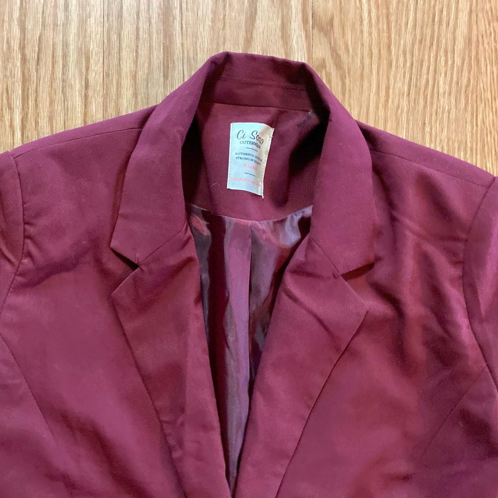 Other Ci Sono Outerwear Red Blazer Juniors XLarge Womens Medium Size M / US 6-8 / IT 42-44 - 4 Thumbnail