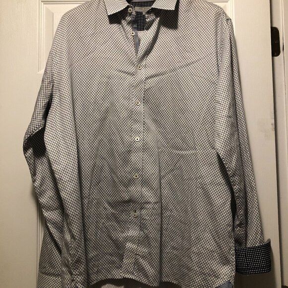 Ted Baker Ted Baker men's white cotton casual shirt size: 6 Size US L / EU 52-54 / 3 - 1 Thumbnail