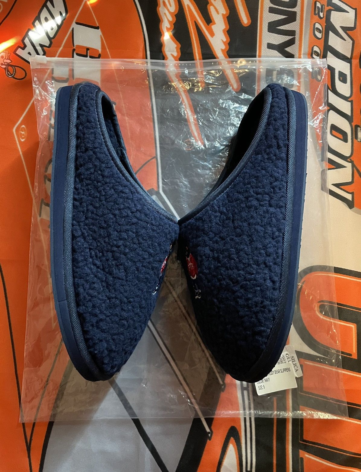 Fuck The Population Fuck The Population FTP Bear Slippers Navy Blue. Size US 9 / EU 42 - 7 Thumbnail