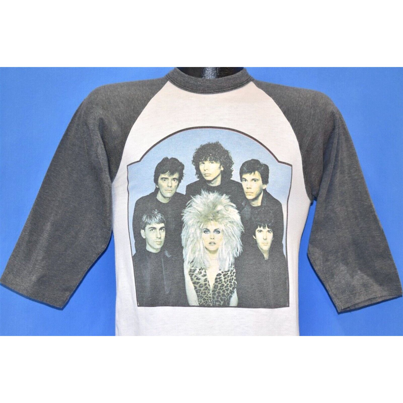 image of Vintage VTG 80's Blondie Tour 1982 Tracks Across America Raglan New Wave Rock T-Shirt S in White (S