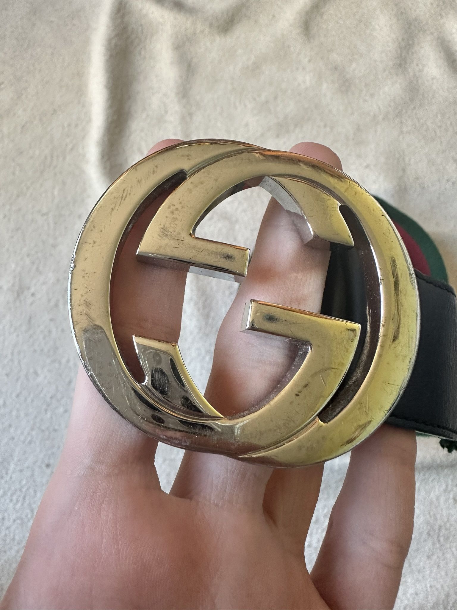 Gucci Gucci Belt Web Green and Red Interlocking G Classic Size 36 - 4 Thumbnail
