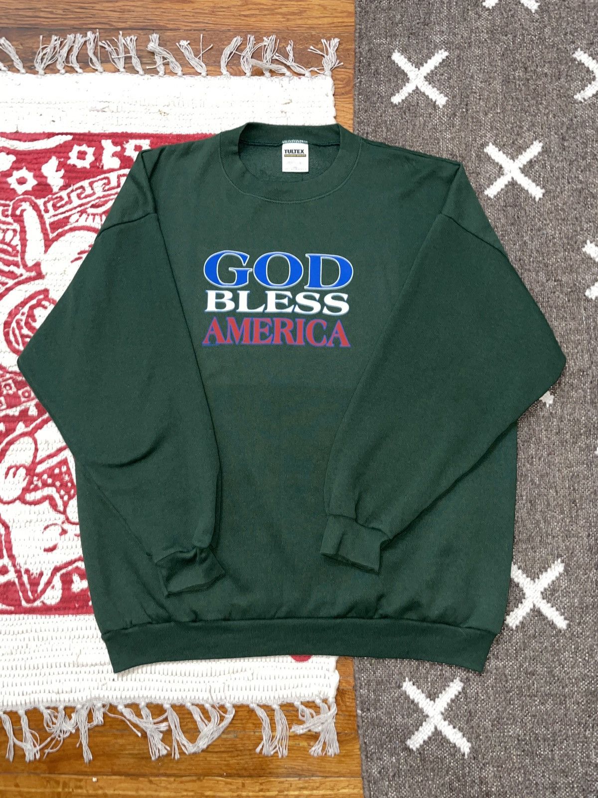 Vintage GOD BLESS AMERICA PULLOVER Size US XXL / EU 58 / 5 - 1 Thumbnail