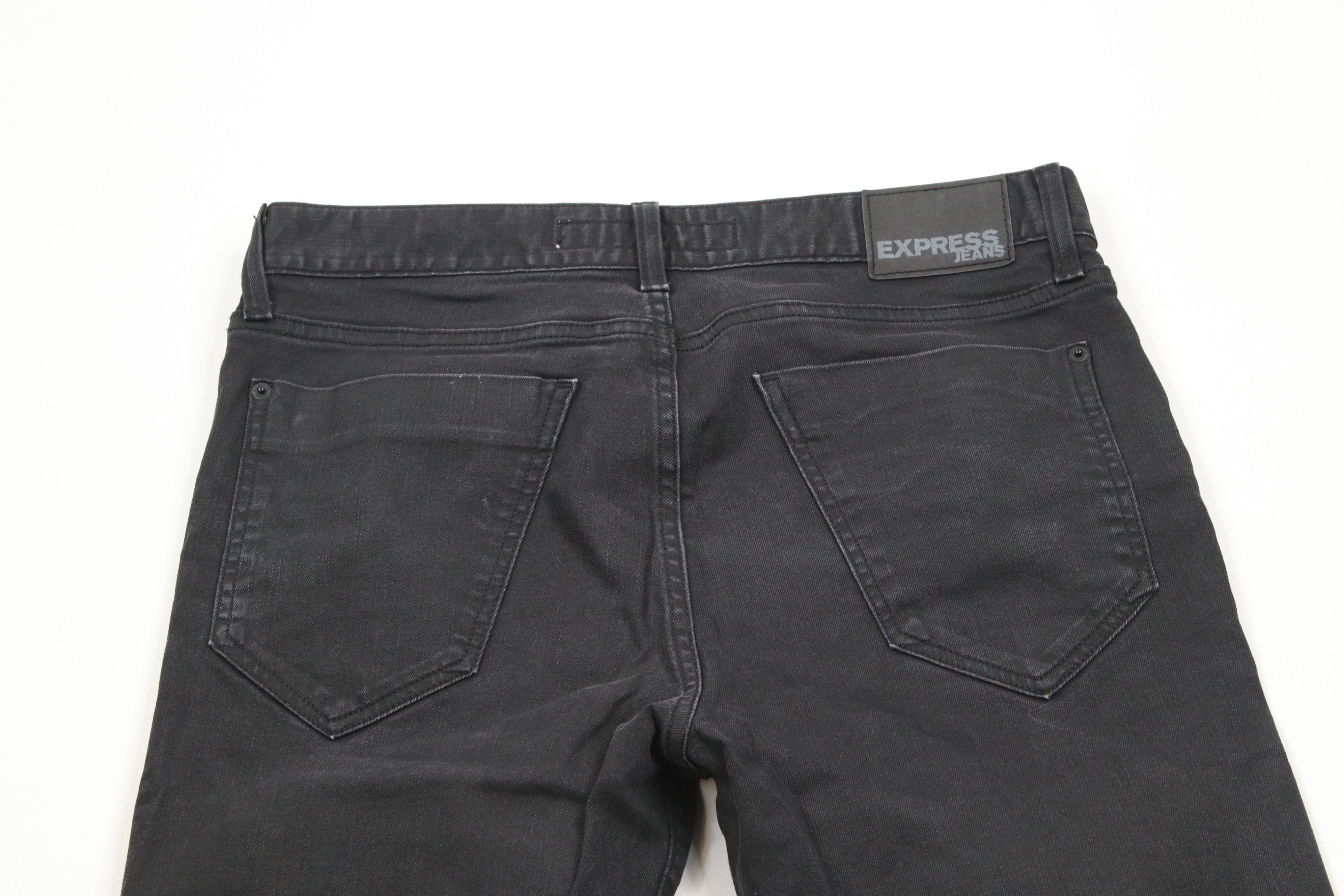 Express × Vintage Express Waxed Cotton Rocco Slim Fit Straight Leg Jeans Size US 33 - 9 Thumbnail