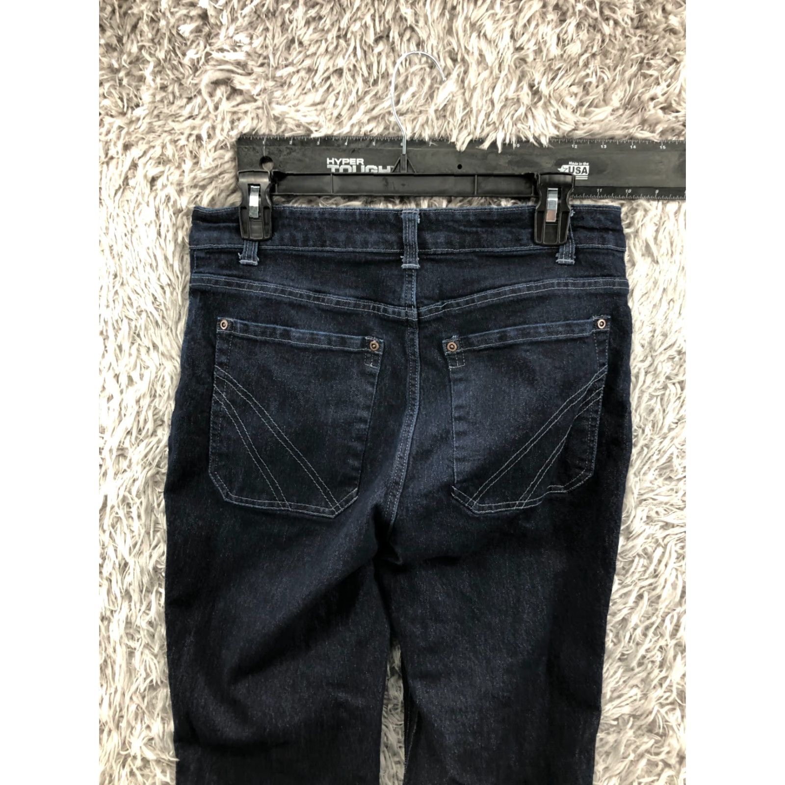 Vintage Apparel Collection Jeans Slim Straight Womens Size 12 Dark Blue Wash 5-Pocket Denim Straight Slim Size 34" / US 12 / IT 48 - 6 Thumbnail