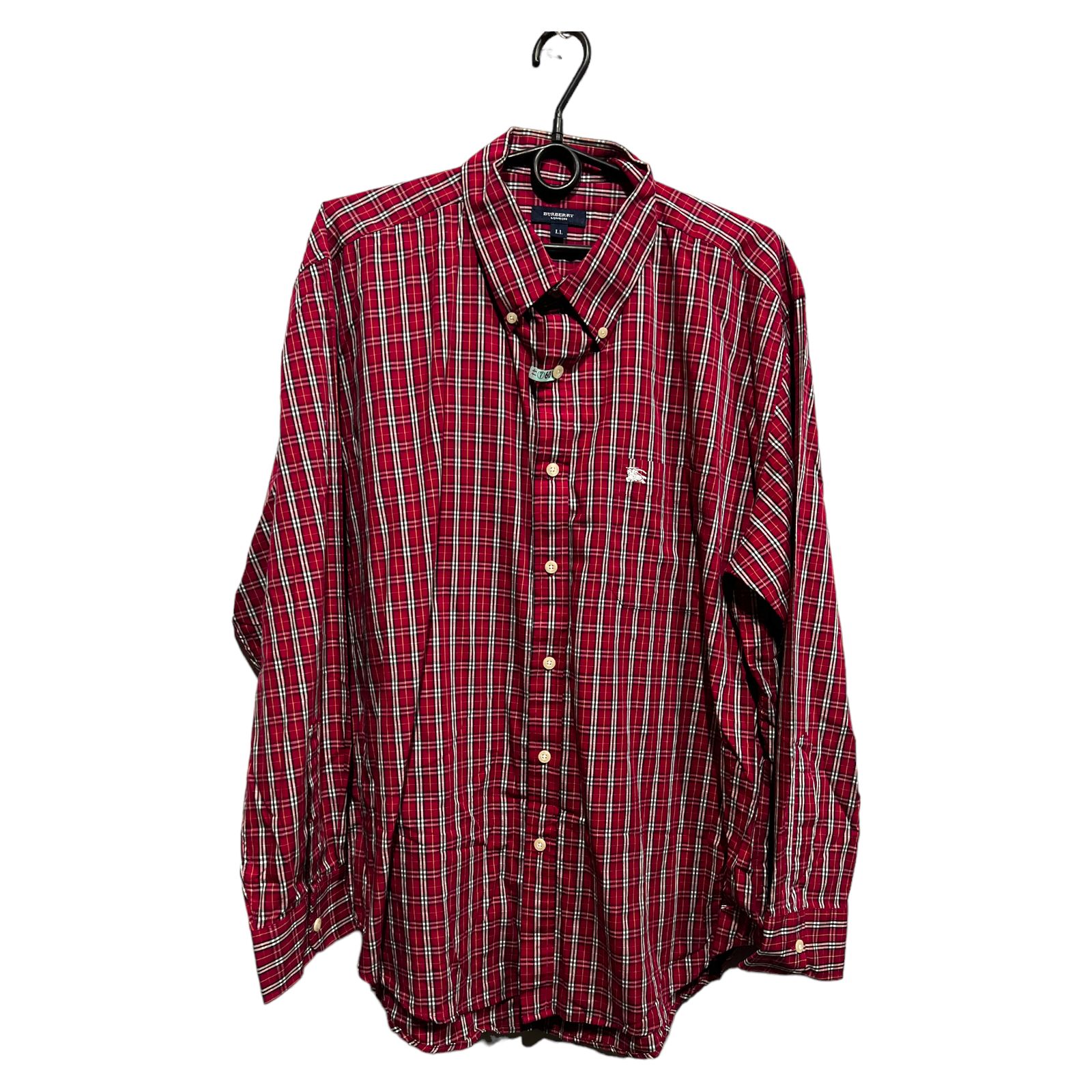 Pre-owned Burberry Red Checked Shirt Size L