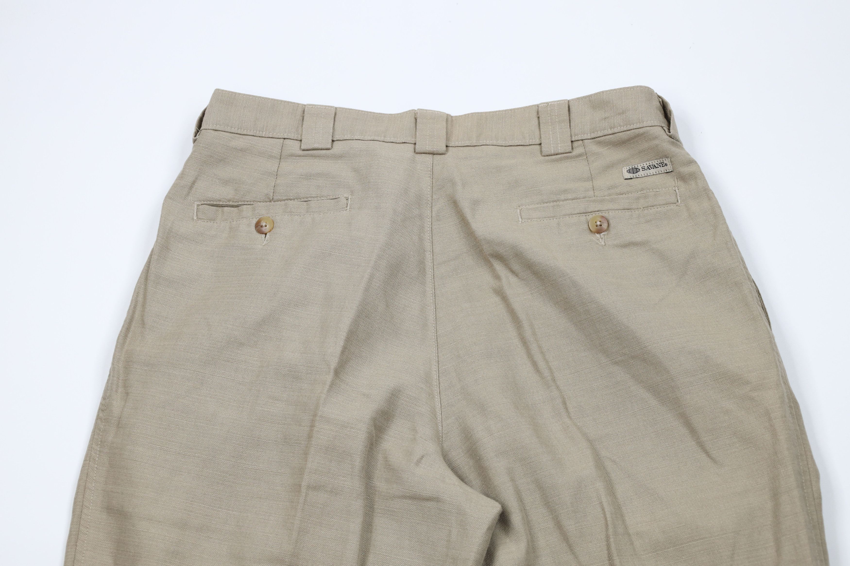 Vintage Vintage 90s Streetwear Linen Blend Cuffed Chino Pants Beige Size US 34 / EU 50 - 8 Thumbnail