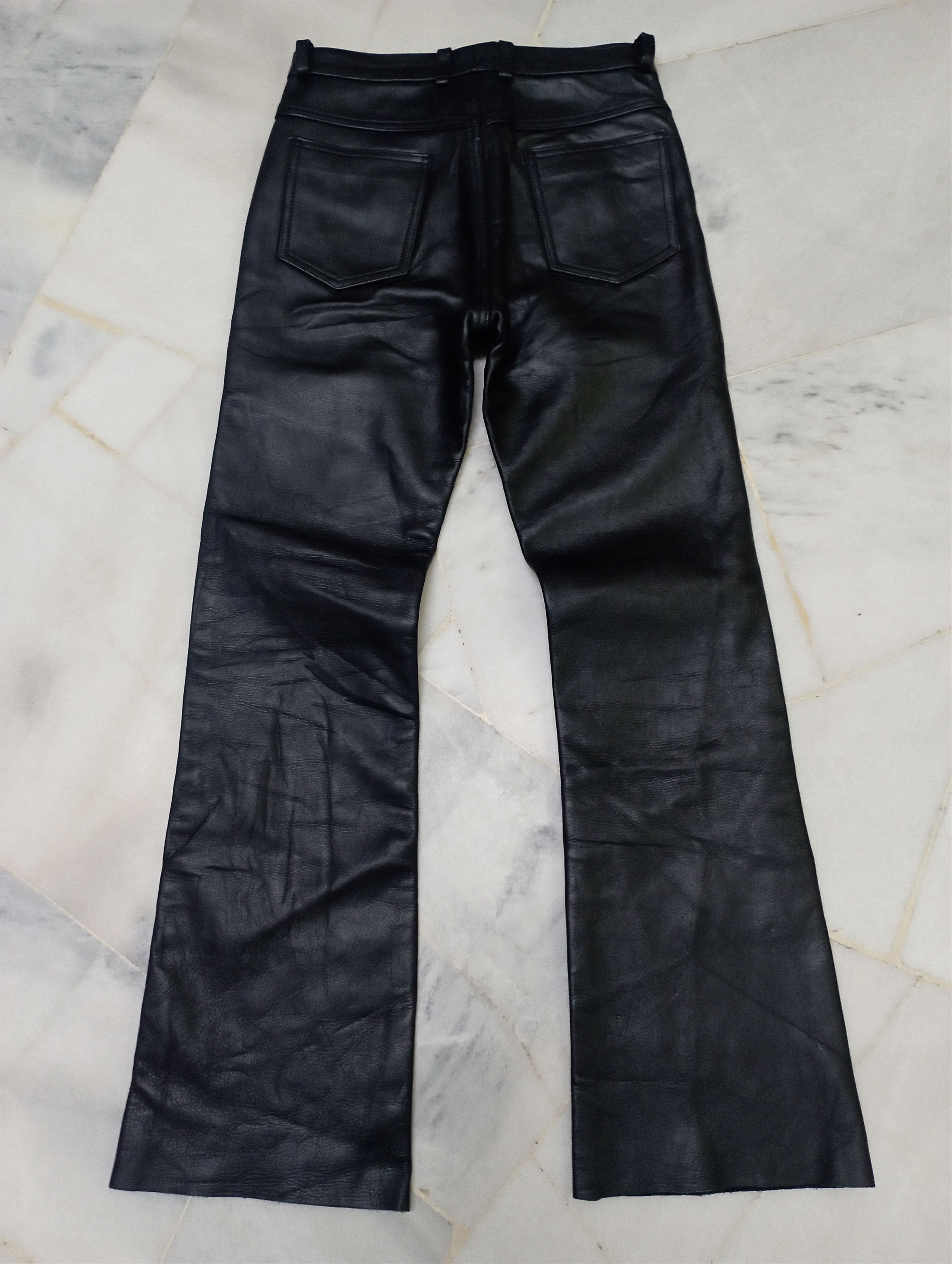 If Six Was Nine 2000s Japanese Archieve Cow Leather MET'Z Fl6 Flare Jeans Size US 28 / EU 44 - 2 Thumbnail