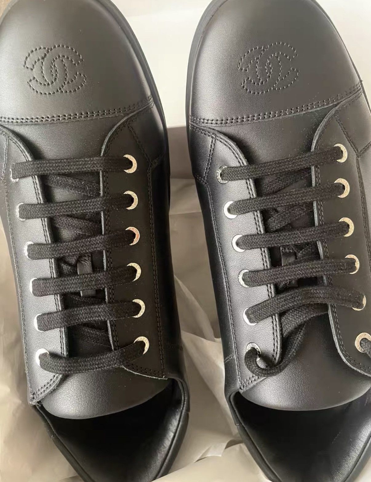 Chanel CHANEL Stylish black genuine leather men's shoes J33 Size US 9.5 / EU 42-43 - 2 Thumbnail