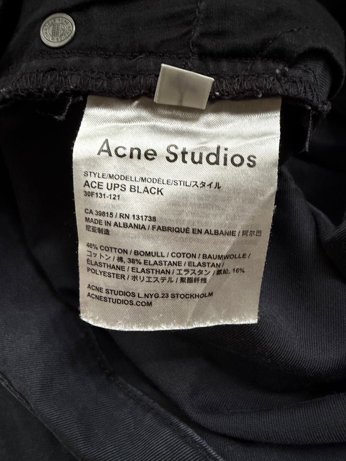 Acne Studios Ace Ups Black Khaki Denim Jeans Size US 32 / EU 48 - 6 Thumbnail
