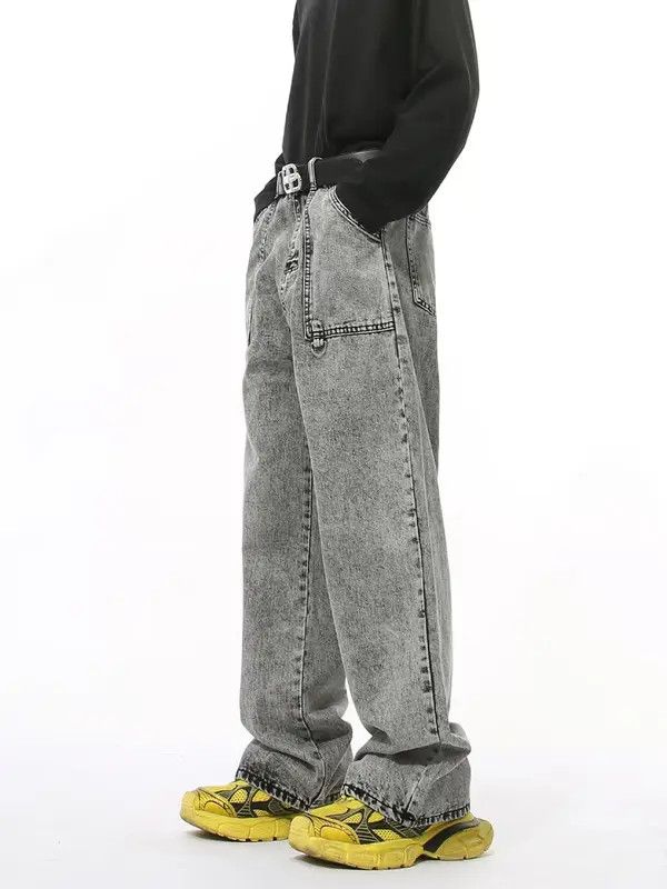 Japanese Brand Kimiko x Maiko Washed Grey Relaxed Wide Leg Hip Hop Jeans Size US 30 / EU 46 - 4 Thumbnail