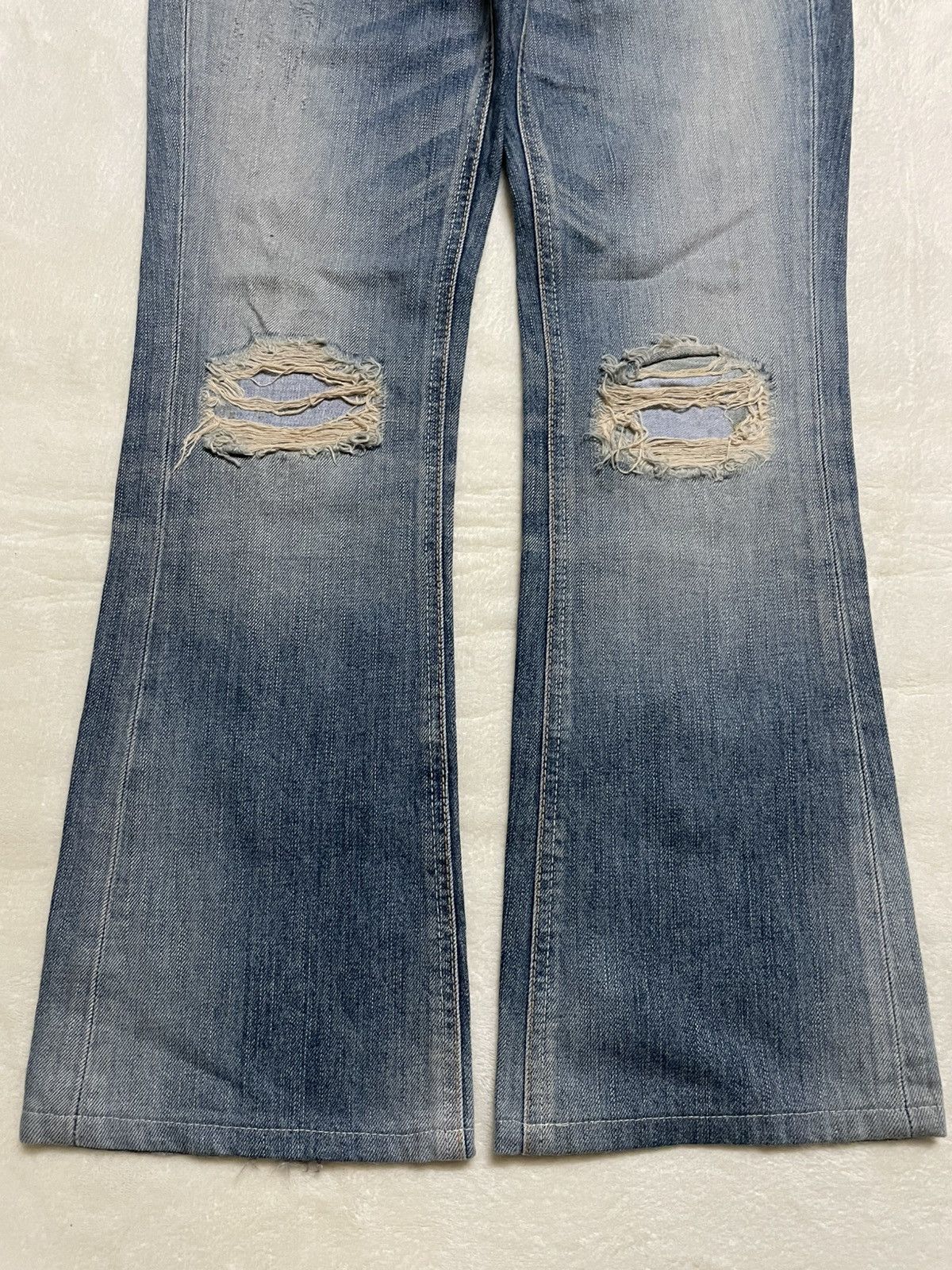 Edwin Vintage Edwin Boot Cut Distressed Ripped Denim Jeans Size US 30 / EU 46 - 3 Thumbnail