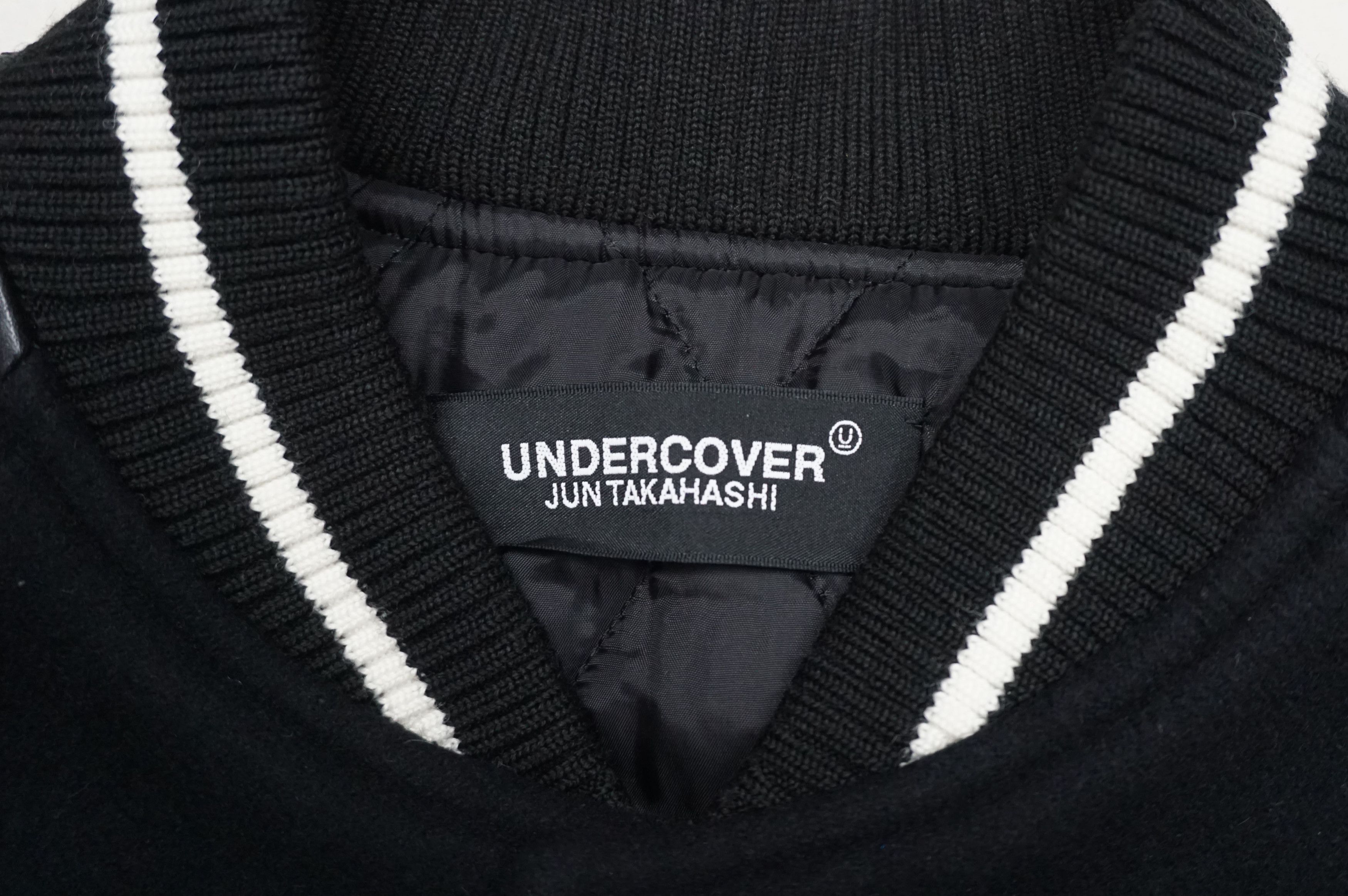 Designer × Japanese Brand × Undercover 22AW Undercover "Alfred Hitchcock" Leather Varsity Jacket Size US M / EU 48-50 / 2 - 8 Thumbnail