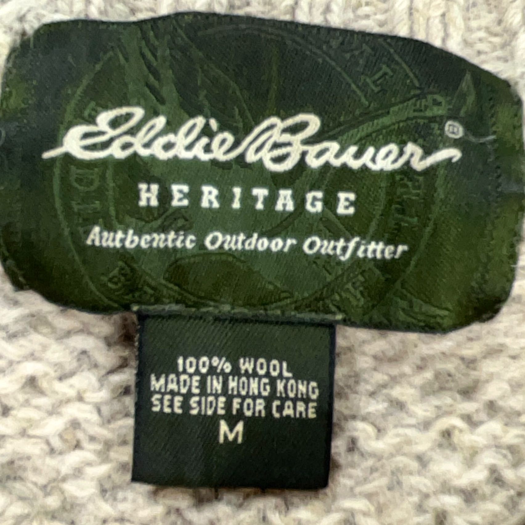 Eddie Bauer VINTAGE Eddie Bauer Sweater Women M Tan Blue Wool Knit Nordic Grandpa Y2K Size M / US 6-8 / IT 42-44 - 3 Thumbnail