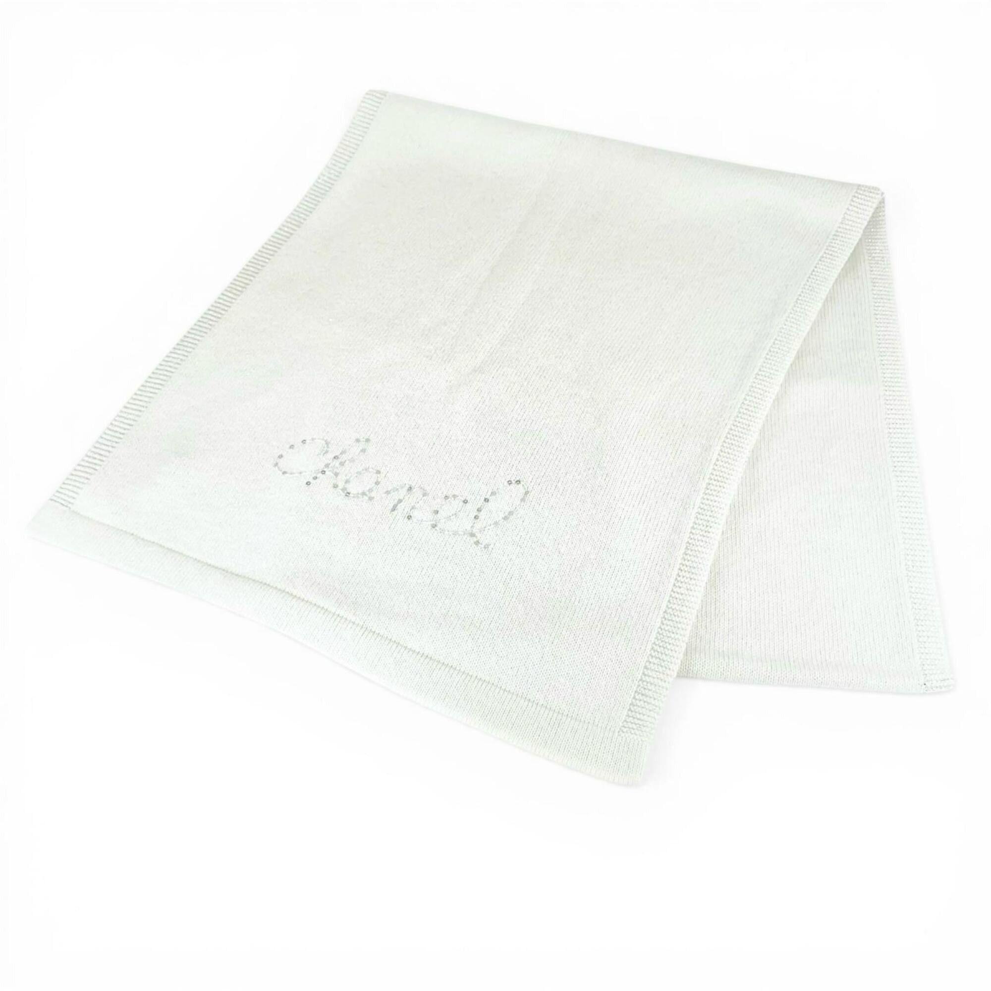 Chanel CHANEL cashmere sequined logo design stole/scarf, white, made in Italy, for women. Size ONE SIZE - 1 Thumbnail