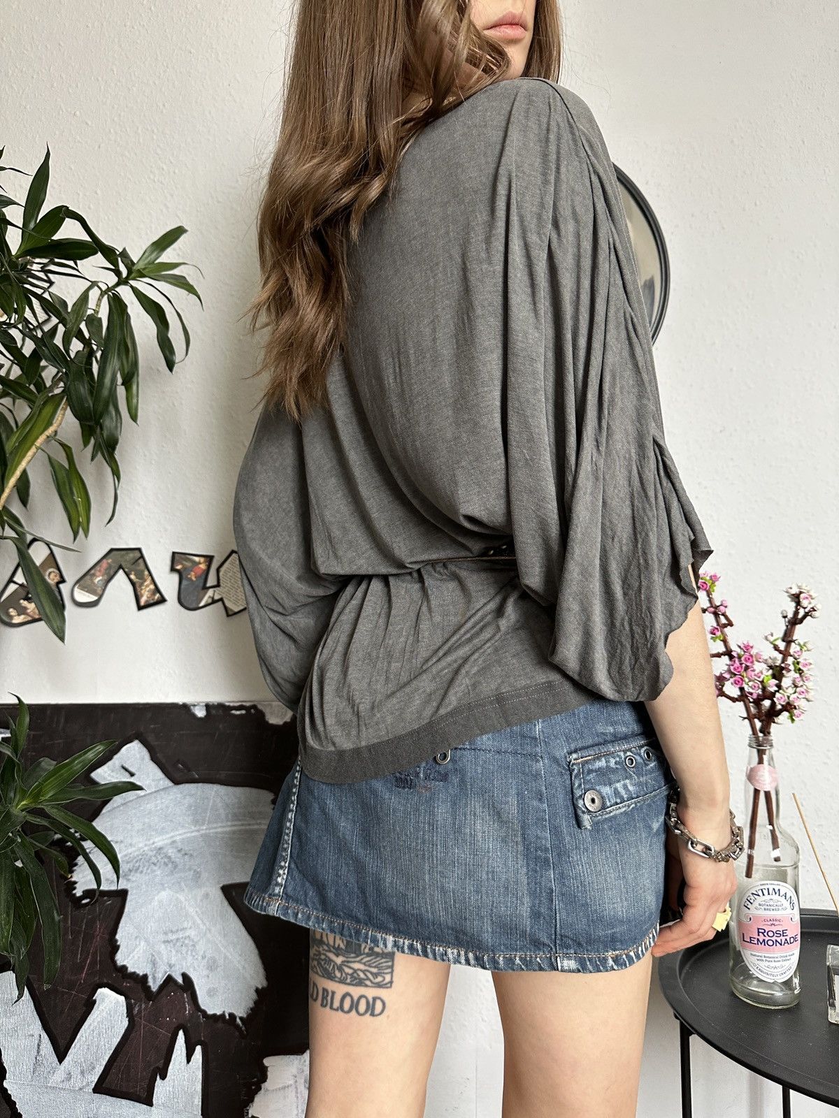Diesel New Diesel Slouchy Wide Baggy Indie Sleaze Blouse Size ONE SIZE - 5 Thumbnail