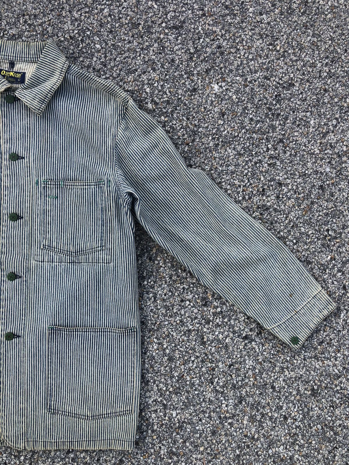 Vintage Oshkosh Chore Jacket Hickory Stripe Wabash, Men's (Size L) — image 4 of 6