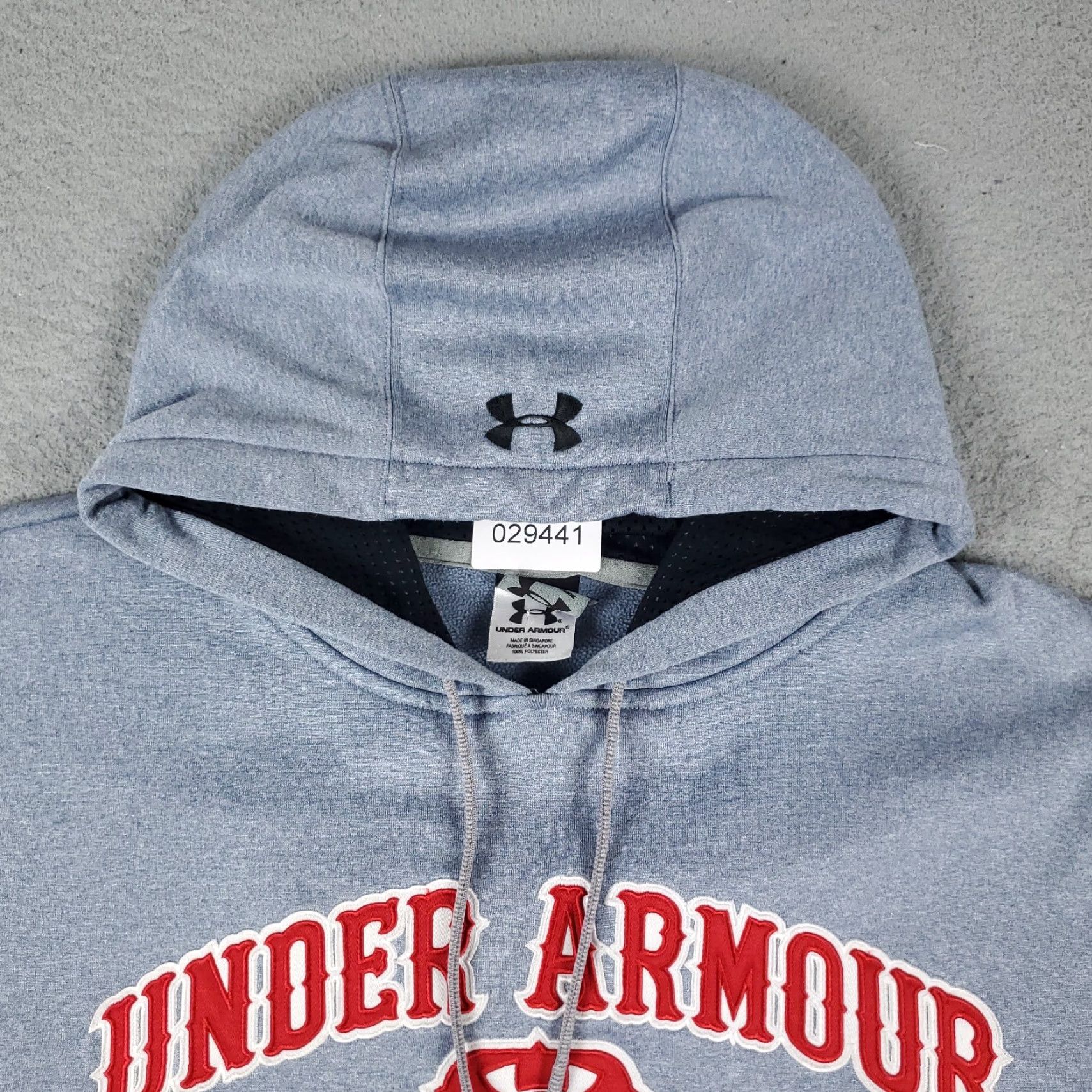 Under Armour Under Armour Hoodie Mens L Blue Pullover Mock Neck Sweatshirt Shirt Sweater Casual/All Seasons Sports Logo Size US L / EU 52-54 / 3 - 3 Thumbnail