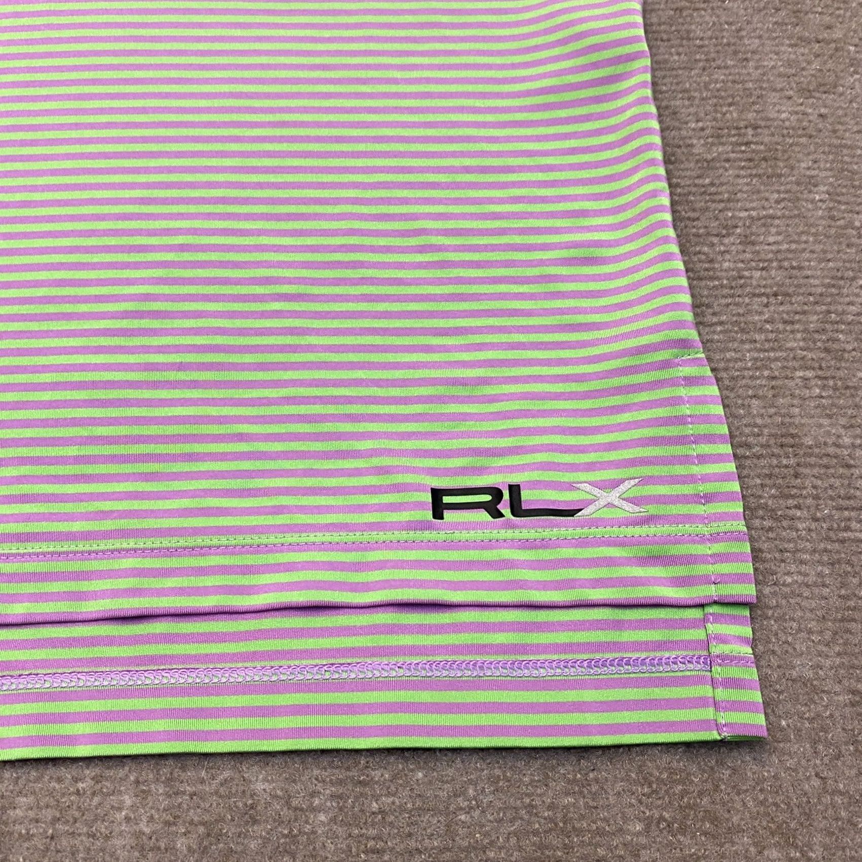 RLX Ralph Lauren Ralph Lauren RLX Polo Shirt Mens Large Golf Club Logo Striped Purple Green Multicolor Polo Shirt Mens Large RLX Golf 90s Style Boys? Size US L / EU 52-54 / 3 - 4 Thumbnail