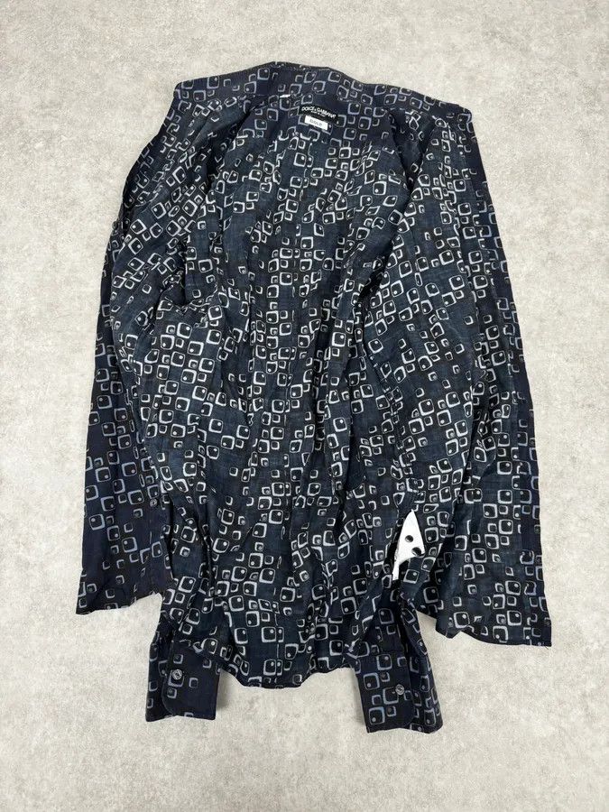 Dolce & Gabbana 2000s Dolce & Gabbana Blue Aqua Pattern Shirt Size US M / EU 48-50 / 2 - 7 Thumbnail