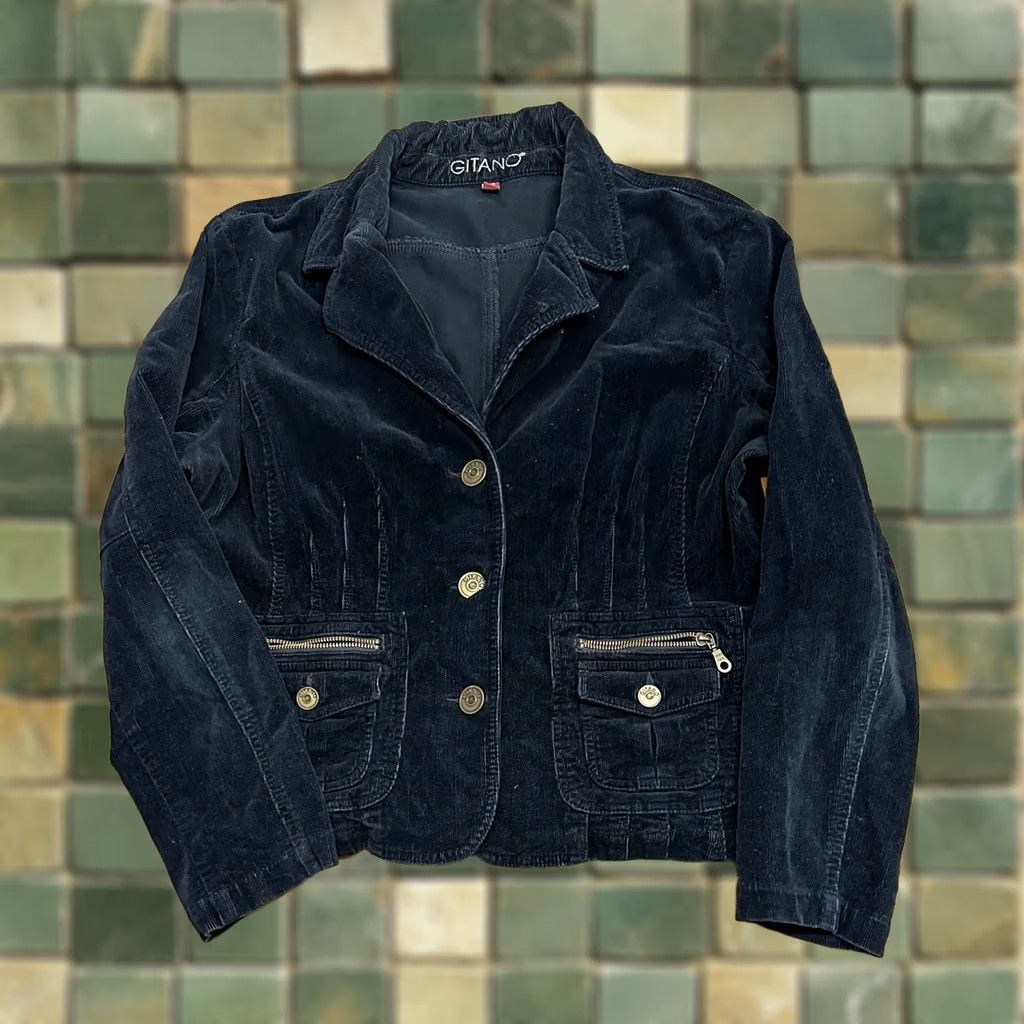 Vintage VINTAGE Gitano Women’s Corduroy Jacket XL Y2K Navy Blue Size XL / US 12-14 / IT 48-50 - 1 Thumbnail