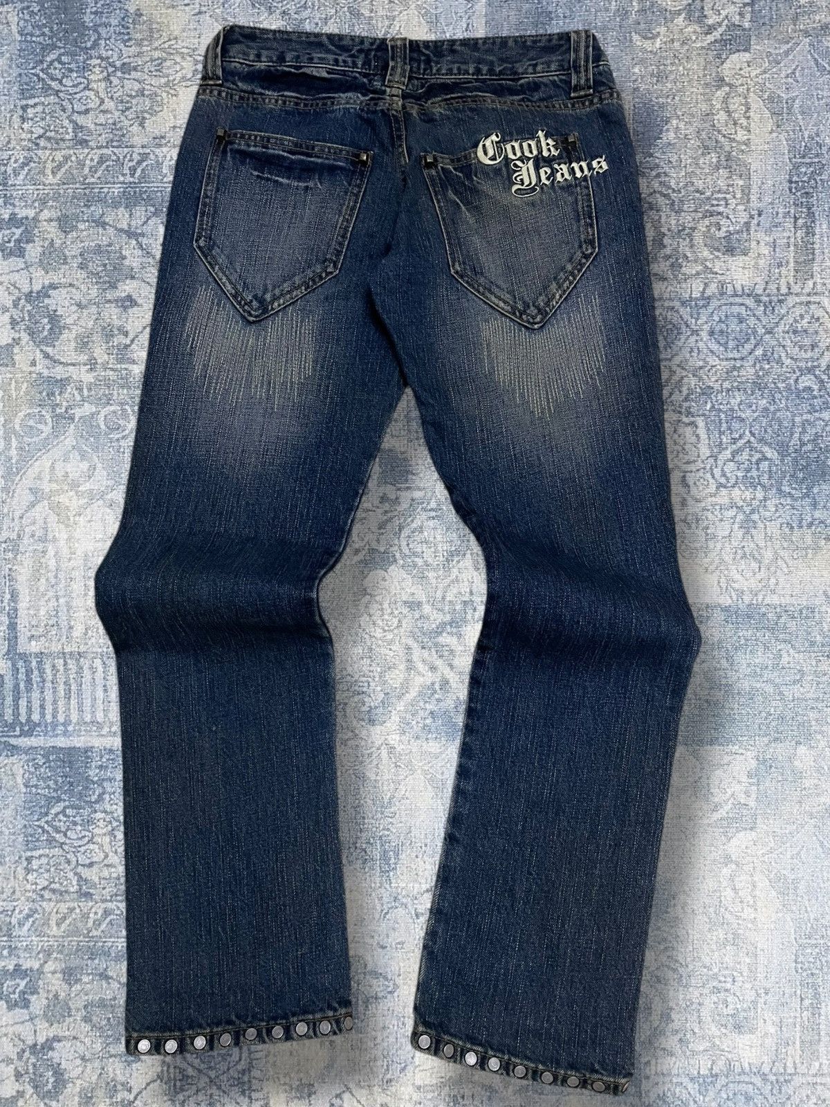 Japanese Brand Vintage 90s Japan Designer Cook Jeans Scab Distressed Denim Size US 26 / EU 42 - 8 Thumbnail