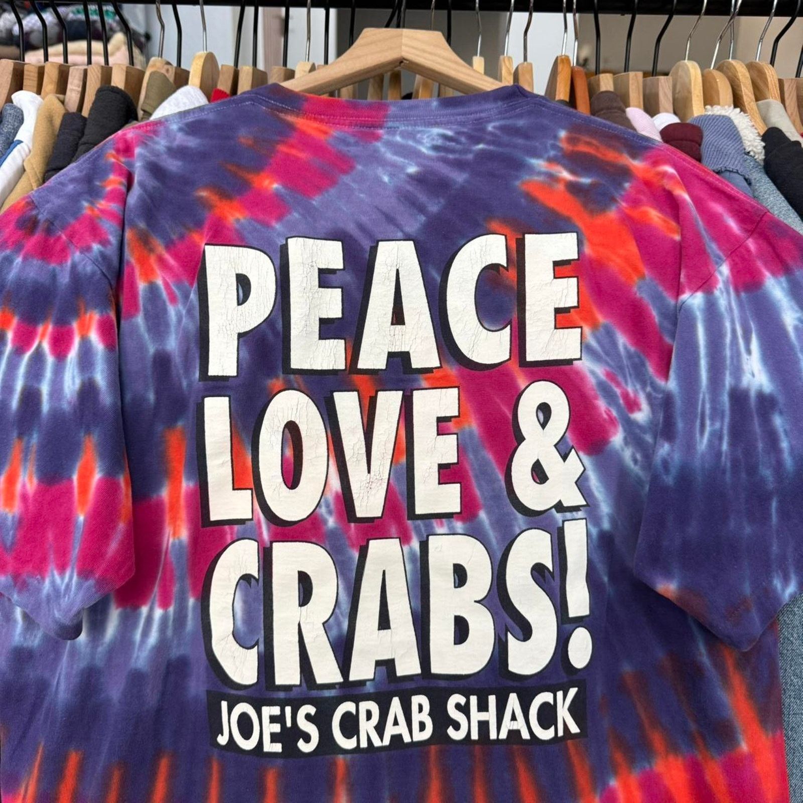Other Vintage 90s Joes Crab Shack Tie Dye Single Stitch T-Shirt Size US XL / EU 56 / 4 - 2 Thumbnail