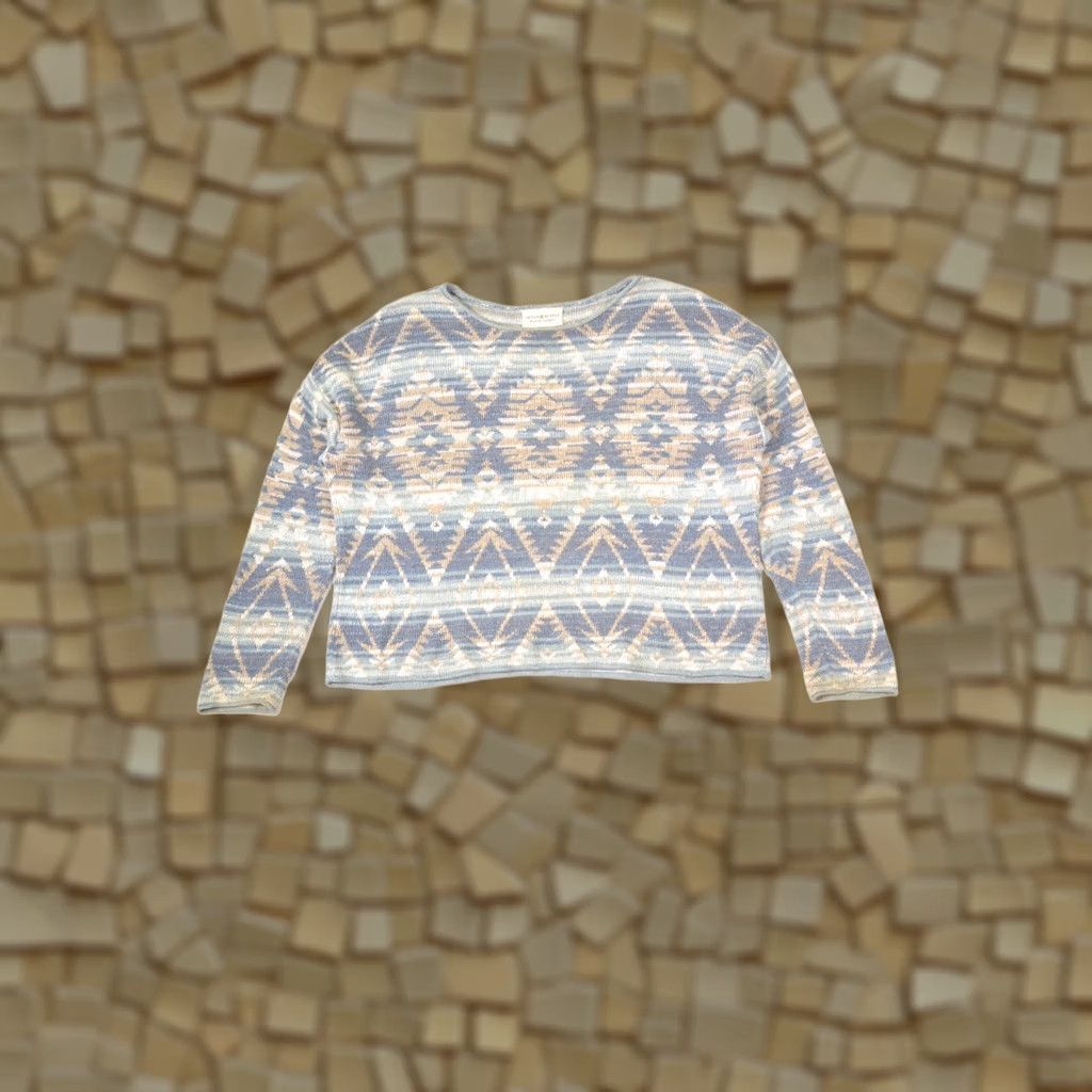 Ralph Lauren Denim & Supply Ralph Lauren Aztec Pattern Blue Cotton Pullover Sweater M Women XS-XXL? Size M / US 6-8 / IT 42-44 - 1 Thumbnail