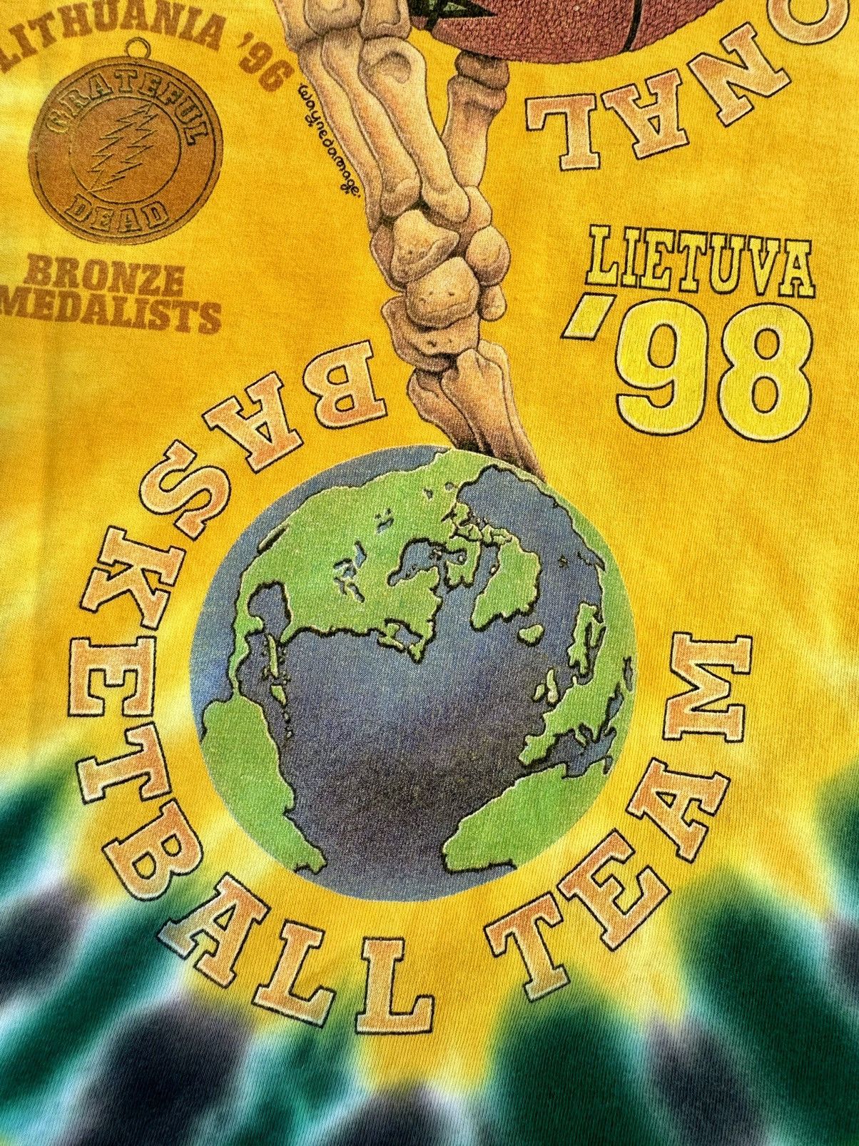 Grateful Dead × Liquid Blue × Vintage 1996 Grateful Dead Lithuania Vintage 90’s Band Tour T-Shirt Size US XL / EU 56 / 4 - 16 Thumbnail