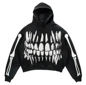 Hypebeast Hoodie Y2K Oversized Bones Print Hoodies Size US L / EU 52-54 / 3 - 1 Thumbnail