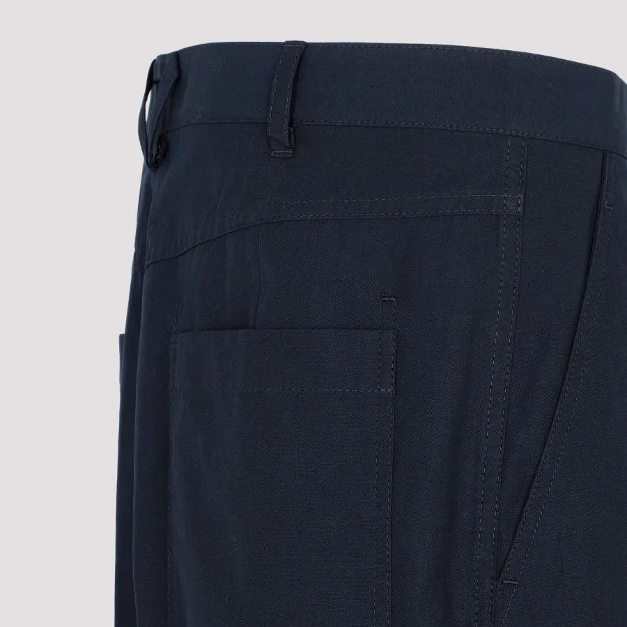 Bottega Veneta o1n1vont1225 Lapeled Cotton Pants in Navy Size US 30 / EU 46 - 4 Thumbnail