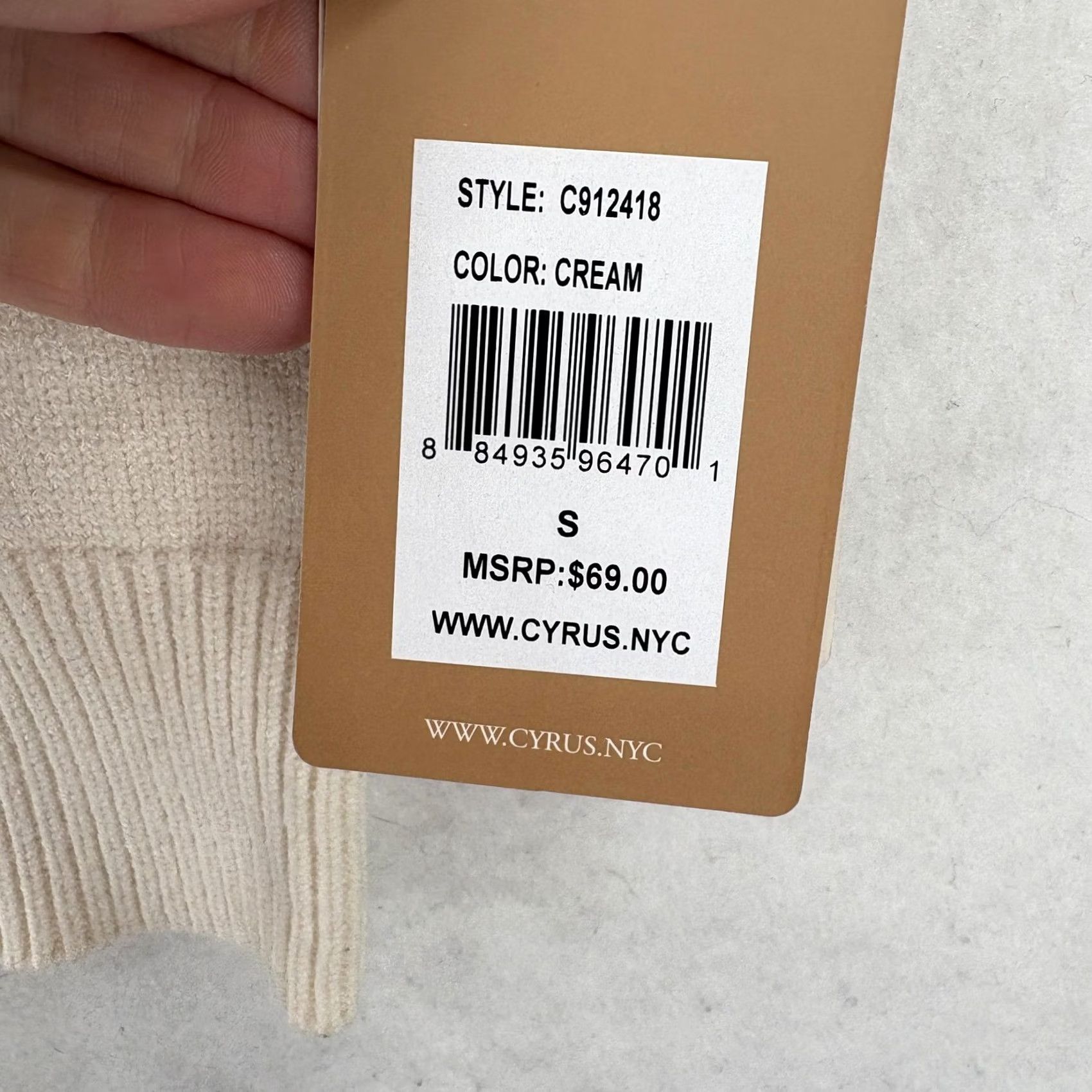 Vintage Cyrus Sweater Vest Womens Small Beige Mock Neck Cable Knit Sleeveless Cozy NWT Size S / US 4 / IT 40 - 6 Thumbnail