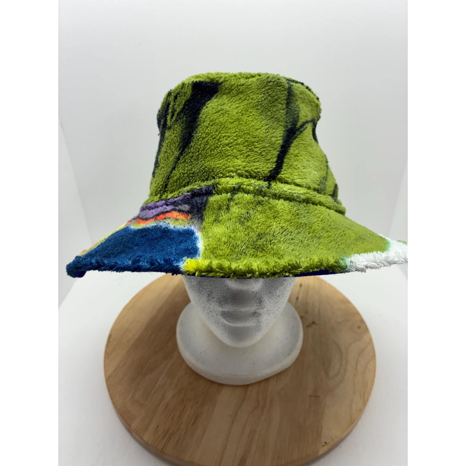 Other Plush Fleece Bucket Hat Large | Abstract Green Sherpa Hat Size ONE SIZE - 1 Thumbnail