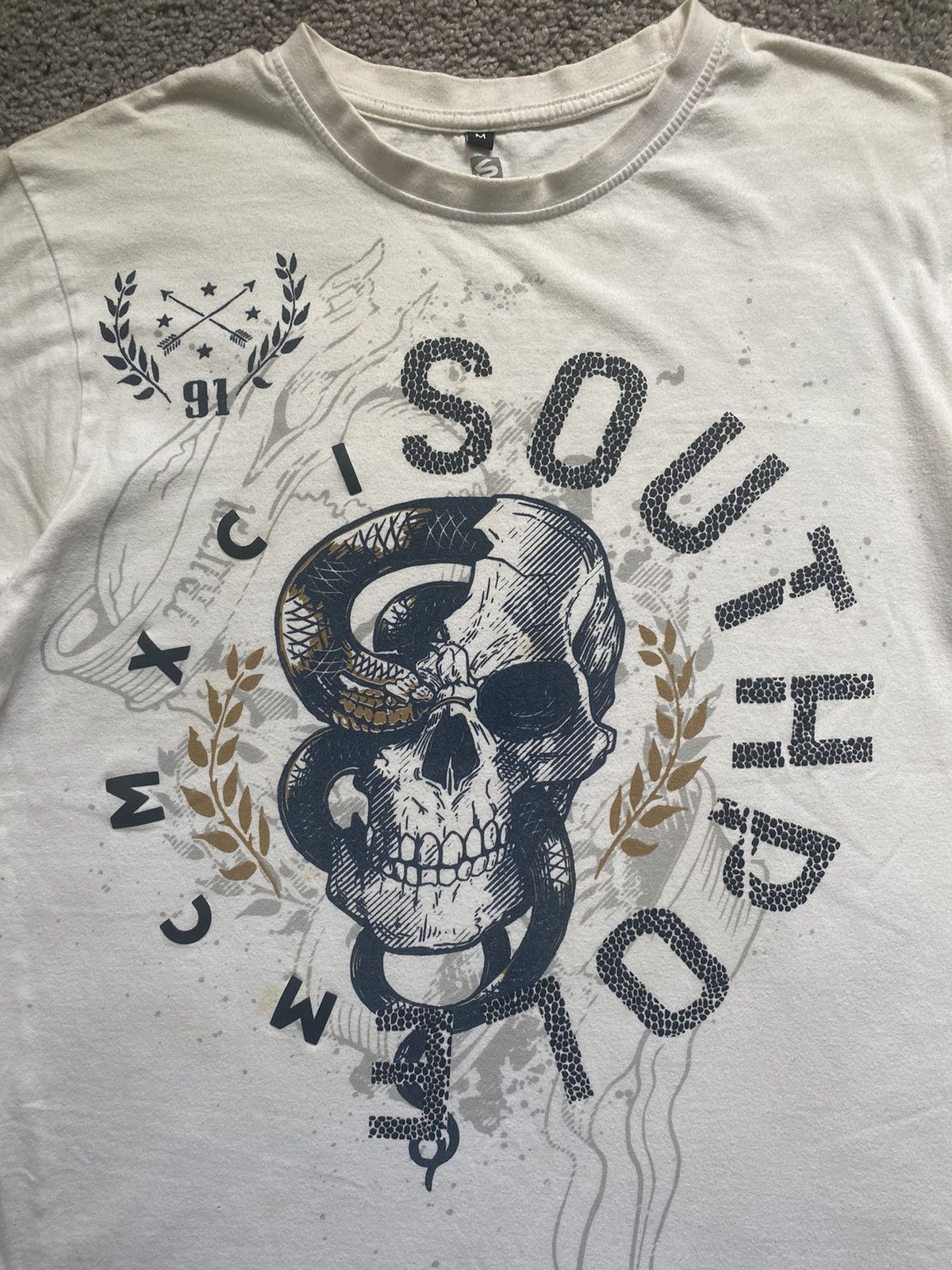Southpole × Vintage Vintage Y2K Skull Southpole Skater Tee Shirt Size US M / EU 48-50 / 2 - 2 Thumbnail