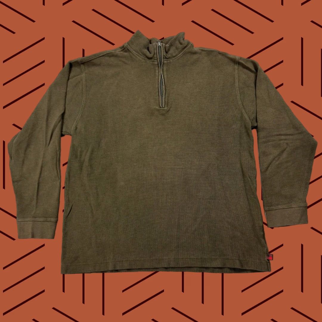 Vintage WOOLRICH MENS 3XDRY XXL 1/4 ZIP COTTON BLEND SWEATER BROWN OUTDOOR Size US XXL / EU 58 / 5 - 1 Thumbnail
