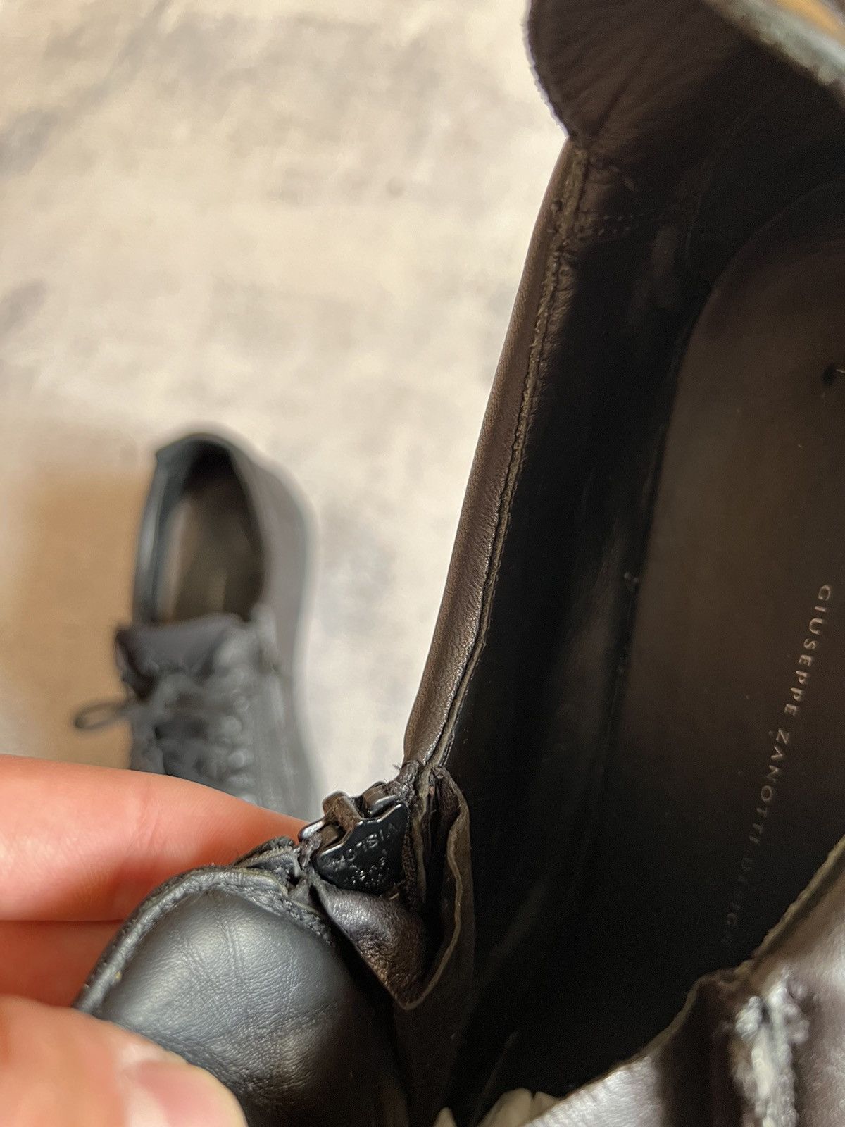 Giuseppe Zanotti × Vintage Giuseppe Zanotti Snake skin leather zip sneakers shoes Size US 13 / EU 46 - 7 Thumbnail