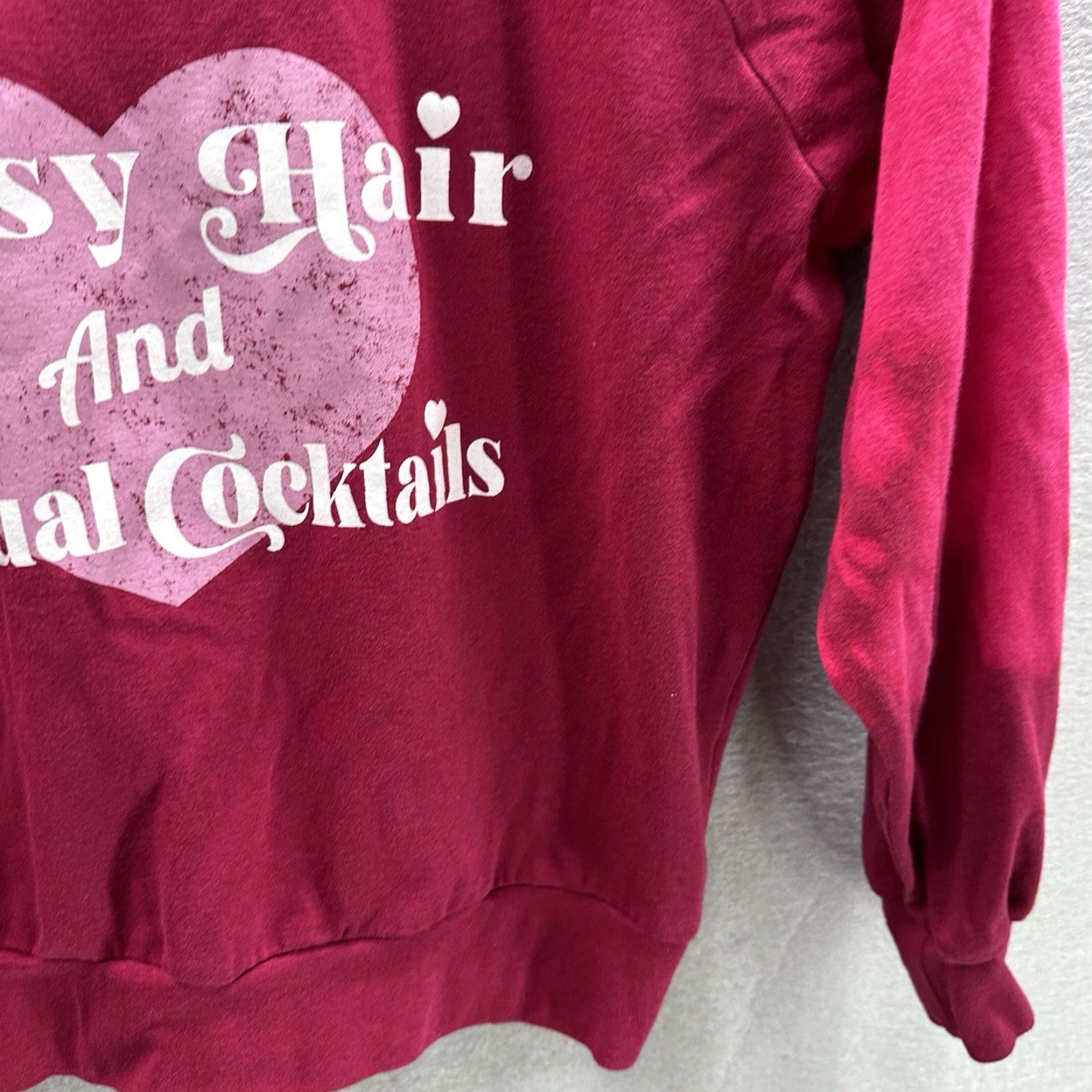 Wildfox Wildfox Womens Sweatshirt Crew Neck Long Sleeve Distressed Solid Red Comfortable Casual Spring Winter 2020s Size S / US 4 / IT 40 - 4 Thumbnail