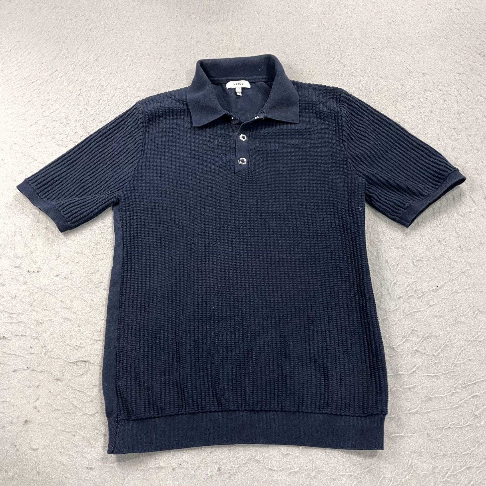 Reiss Reiss Polo Shirt Mens Medium Navy Blue Short Sleeve Knit Button Casual Preppy Size US M / EU 48-50 / 2 - 2 Thumbnail