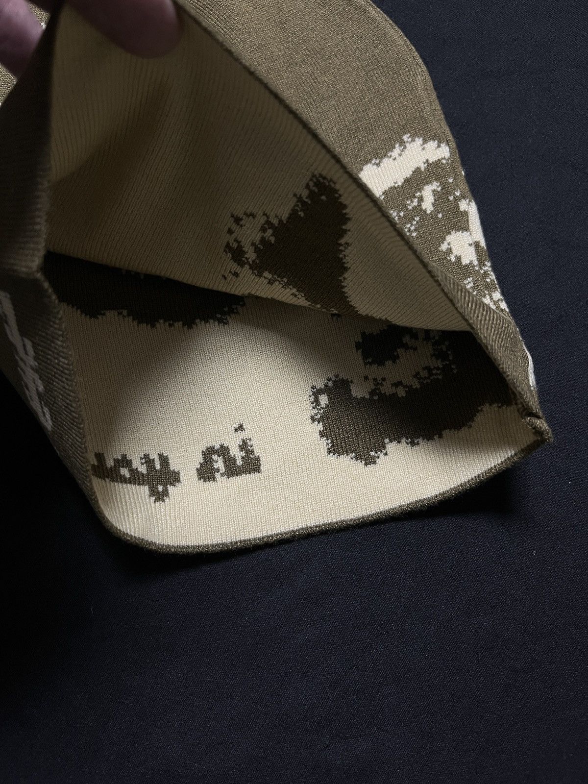 Japanese Brand In Your Eyes Reversible Olive No Cuff Knit Beanie OS Size ONE SIZE - 6 Thumbnail