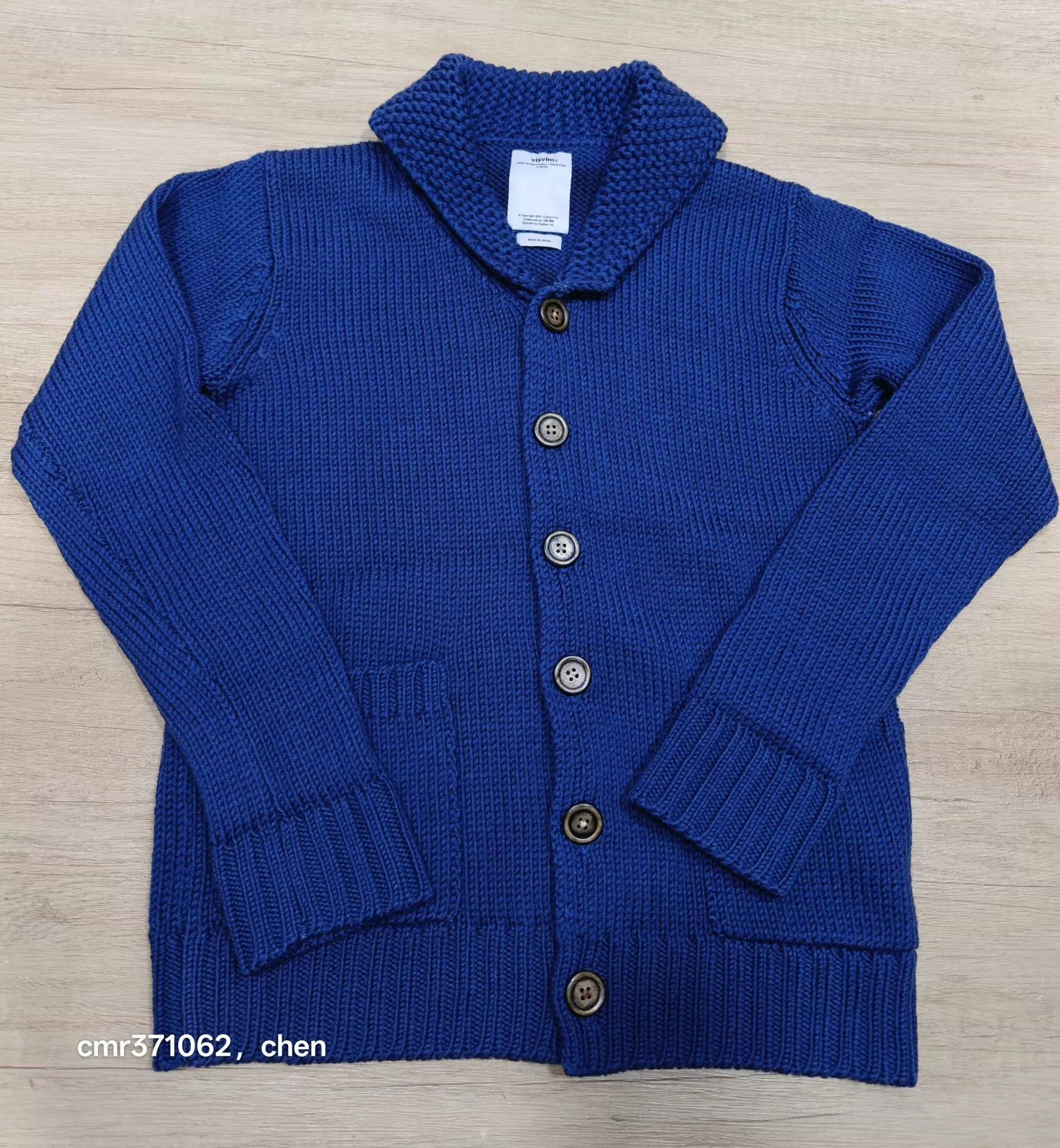 Visvim Blue Button-Front Collared Knit Cardigan Size US S / EU 44-46 / 1 - 1 Thumbnail