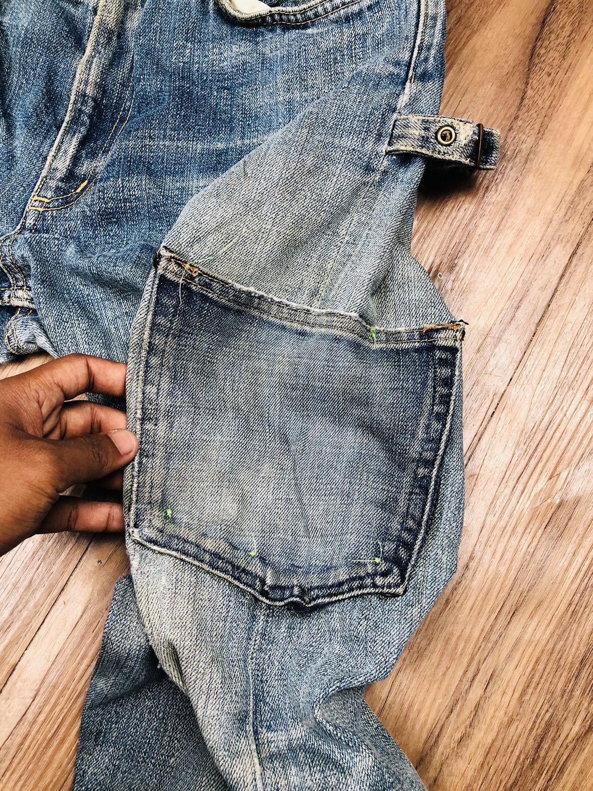 If Six Was Nine 90s Workwear Style Cargo Jeans Skull Button (38) Size US 30 / EU 46 - 10 Thumbnail