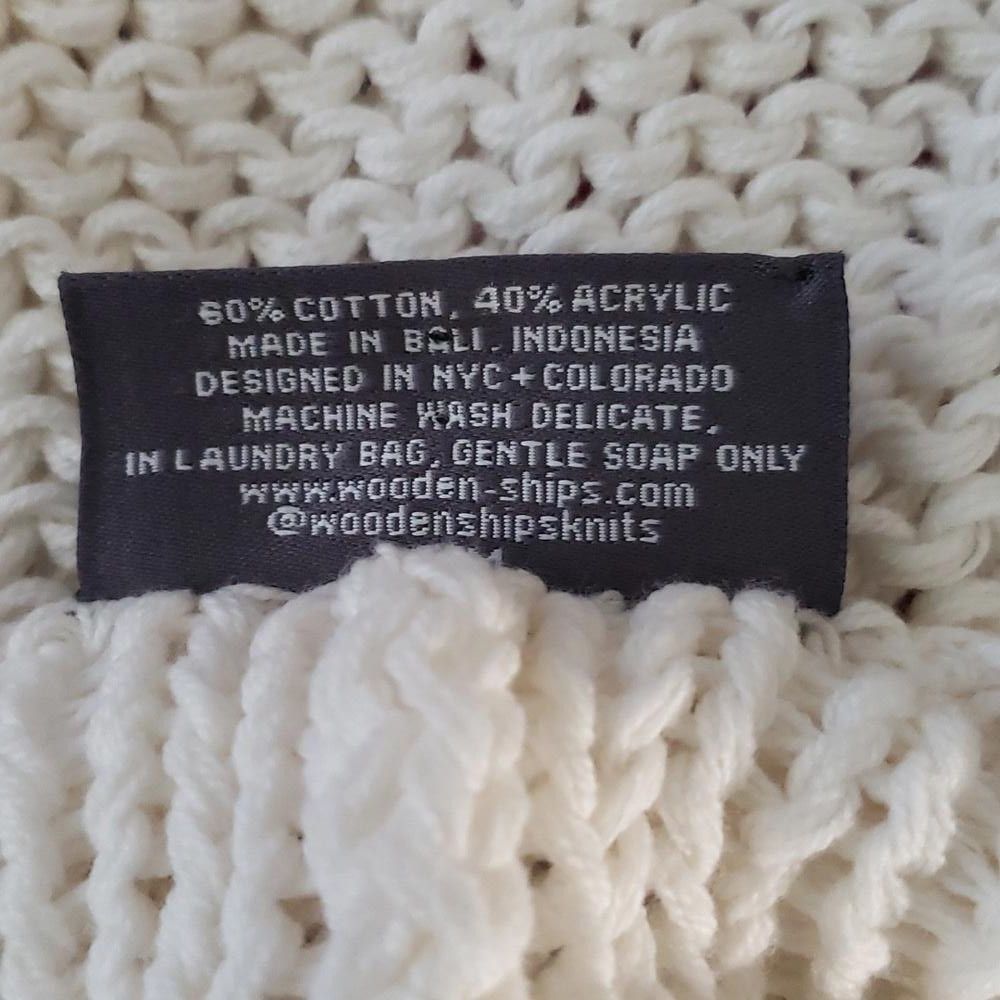 Designer CT799 Wooden Ships Cream Crocheted Long Sleeve Sweater S/M Size S / US 4 / IT 40 - 7 Thumbnail