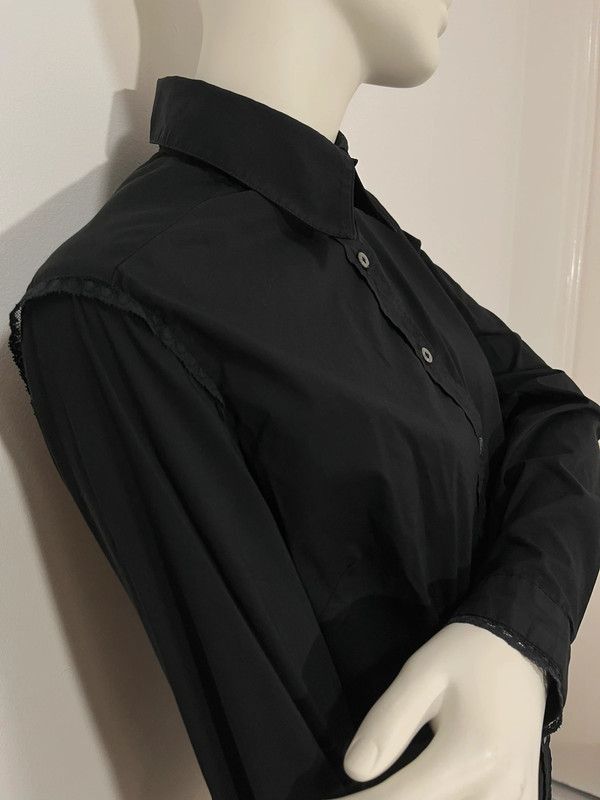 Dolce & Gabbana D&G Black Lace Trim Shirt SS 2006 Size L / US 10 / IT 46 - 10 Thumbnail