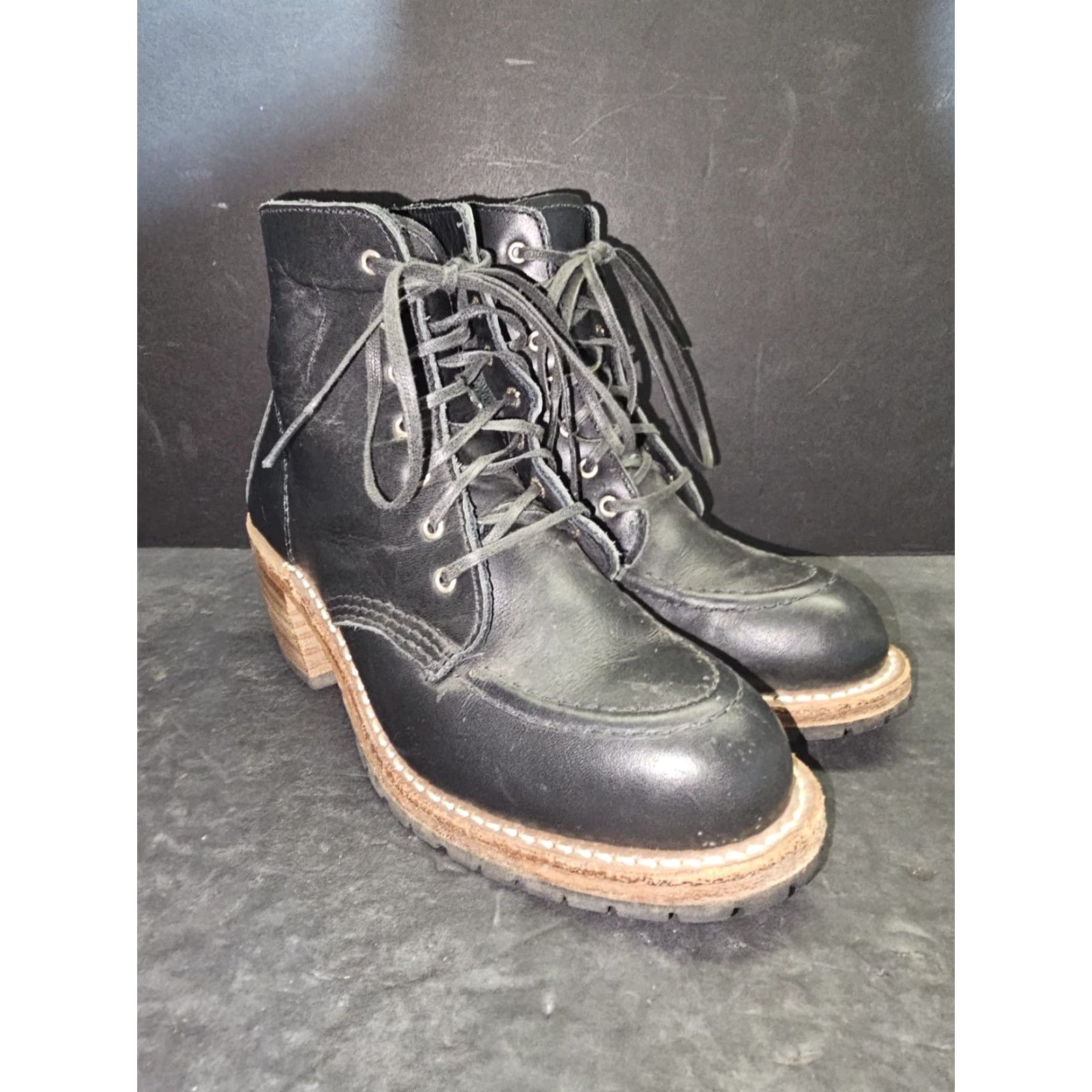 Red Wing VINTAGE Red Wing Clara Boots 3405 Women’s Heeled Ankle Black Leather Size 6 B - No Box Size US 6 / IT 36 - 6 Thumbnail