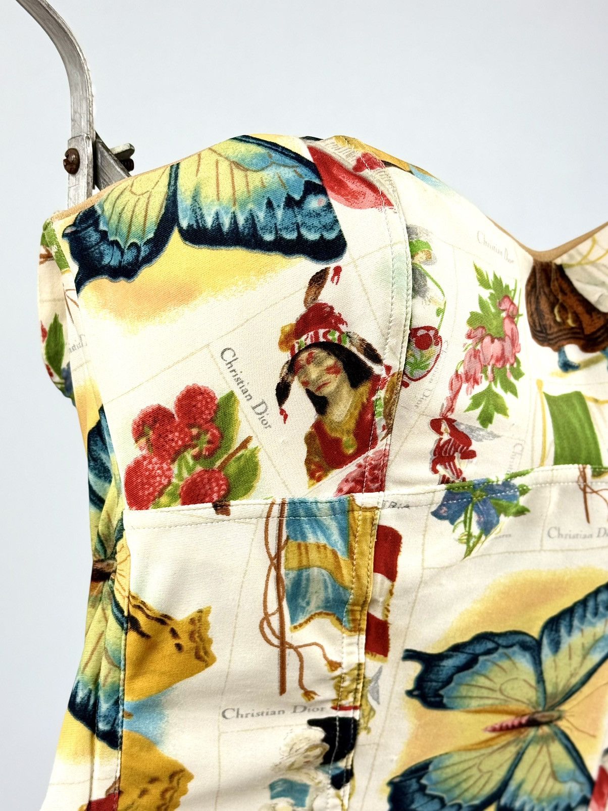 Dior Dior - John Galliano - SS/02 - Stamp Print - Bustier Corset Size XS / US 0-2 / IT 36-38 - 5 Thumbnail