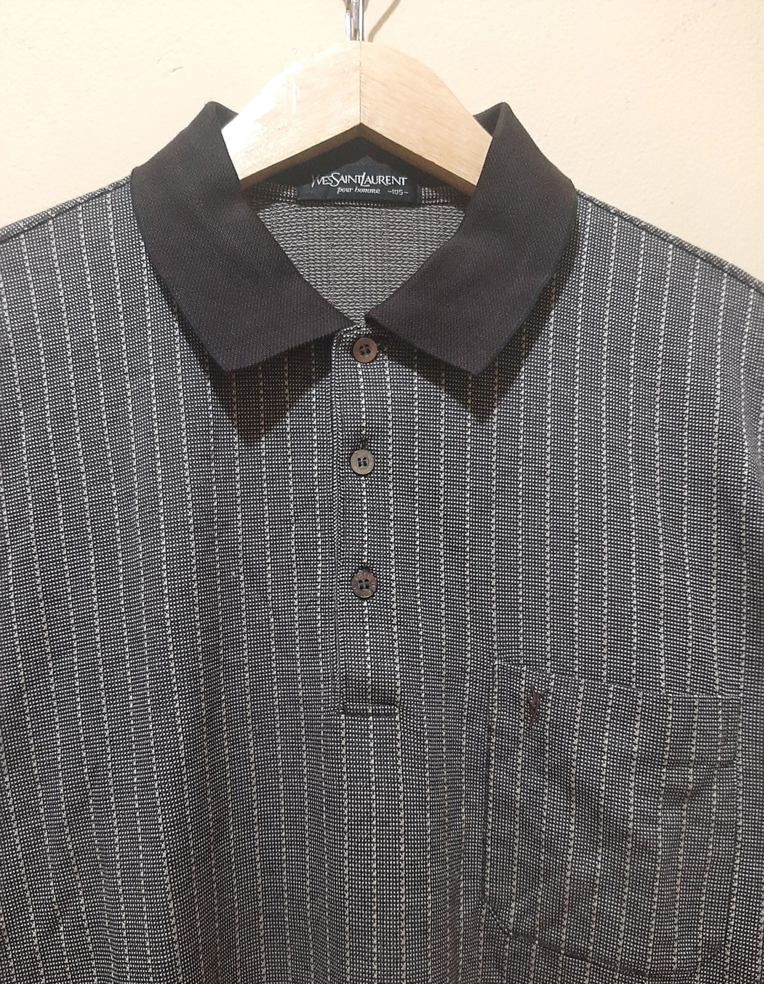 Yves Saint Laurent Yves Saint Laurent Ysl Pour Homme Polo Shirt Long Sleeve Size US XL / EU 56 / 4 - 3 Thumbnail