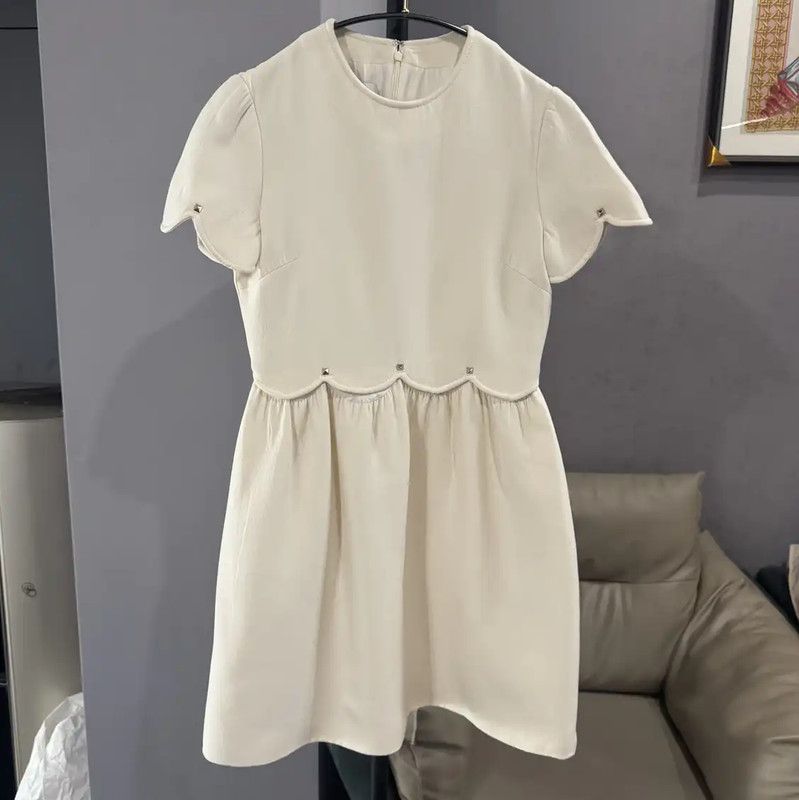 Valentino Valentino Off-White Cotton Women's Dress 0089 Size M / US 6-8 / IT 42-44 - 1 Thumbnail