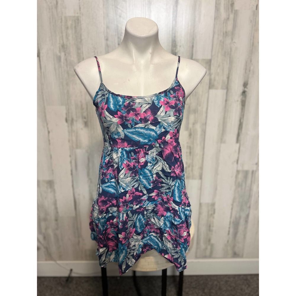 American Eagle Outfitters American Eagle Tropical Floral Mini Dress XS Cutout Back Sum Size XS / US 0-2 / IT 36-38 - 1 Thumbnail